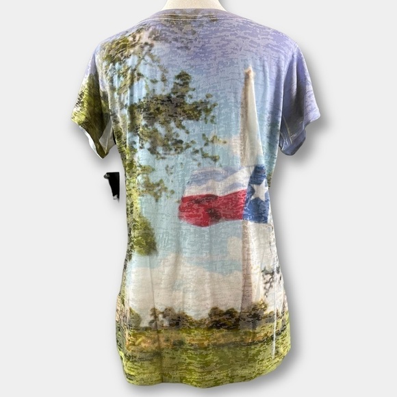 NWT Texas San Jacinto Monument Burn Out Women's Tee Shirt Size Medium - Picture 3 of 7